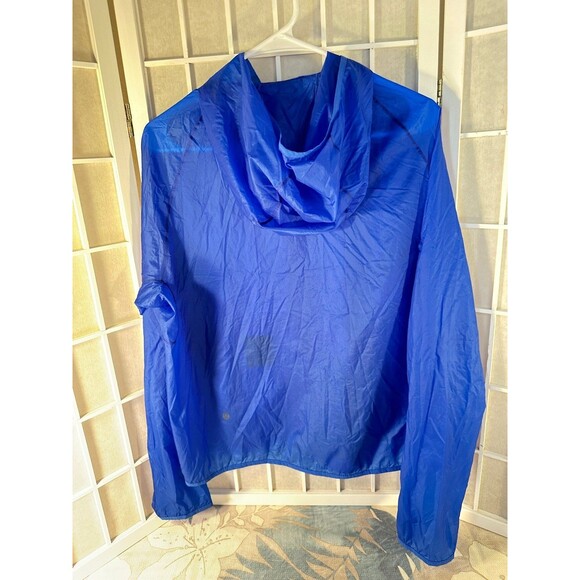 Lululemon Ventilated Packable Run Jacket Full Zip Hooded Blue Wms Sz 10 NEW - Picture 3 of 12